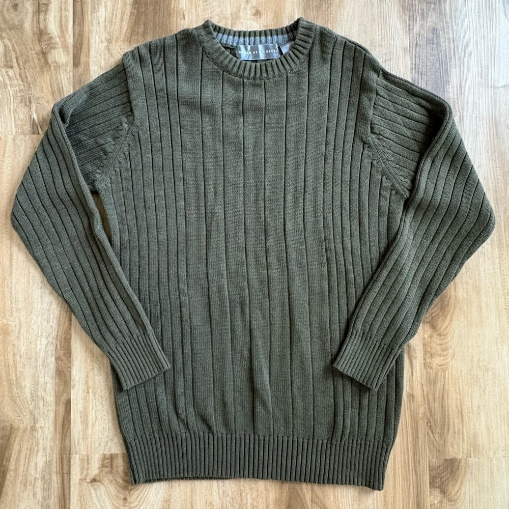 Oscar De La Renta Olive Green Long Sleeve Pullover Sweater - Size S